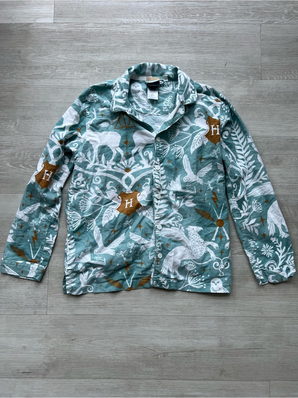 Warner Bros. Teal Green Woodland Animal Kids Pajama Set - Picture 6 of 8